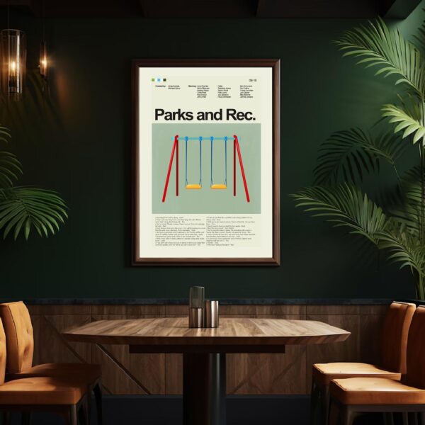 Mid-century modern Parks and Recreation special movie limited edition poster