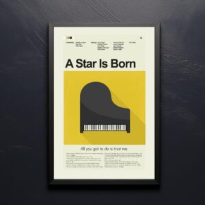 Mid-century modern style movie poster for A Star Is Born