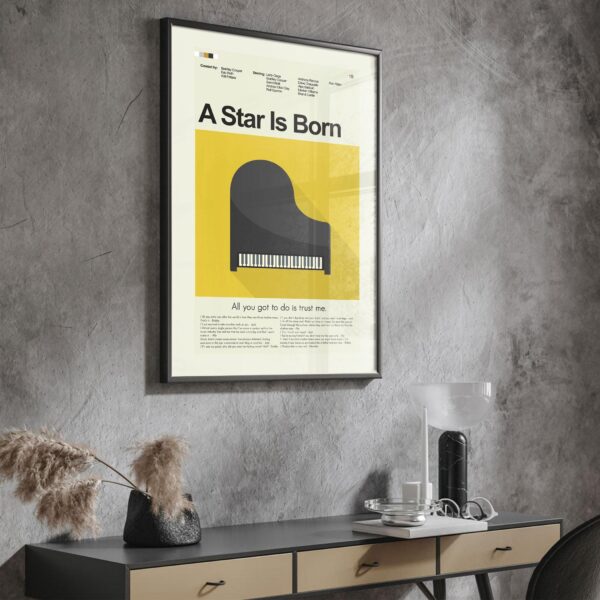 Mid-century modern style movie poster for A Star Is Born