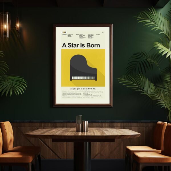 Mid-century modern style movie poster for A Star Is Born