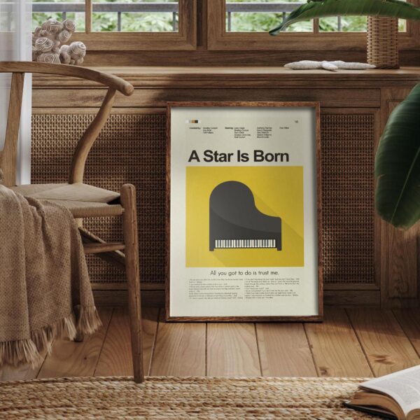 Mid-century modern style movie poster for A Star Is Born