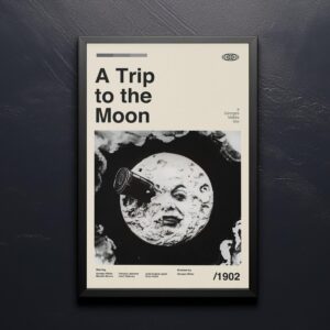 A Trip to the Moon mid-century poster vintage print
