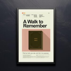 Mid-century modern style poster of A Walk to Remember movie