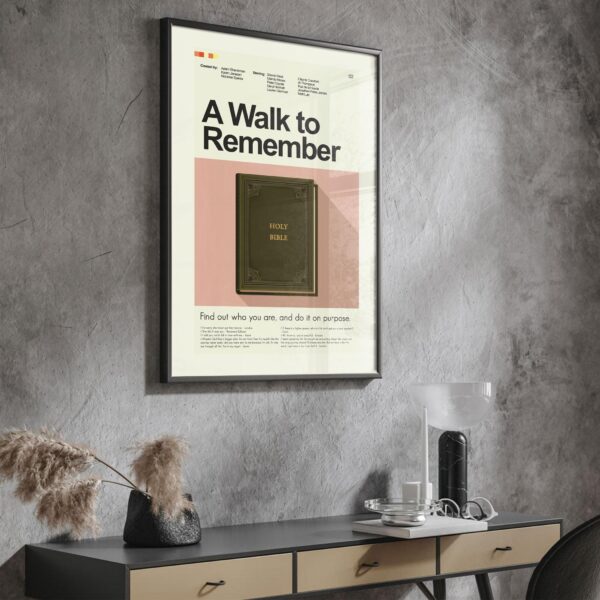 Mid-century modern style poster of A Walk to Remember movie