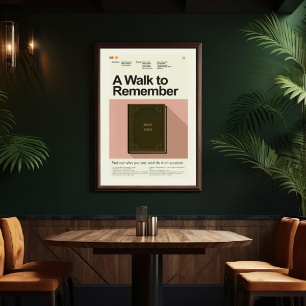 Mid-century modern style poster of A Walk to Remember movie