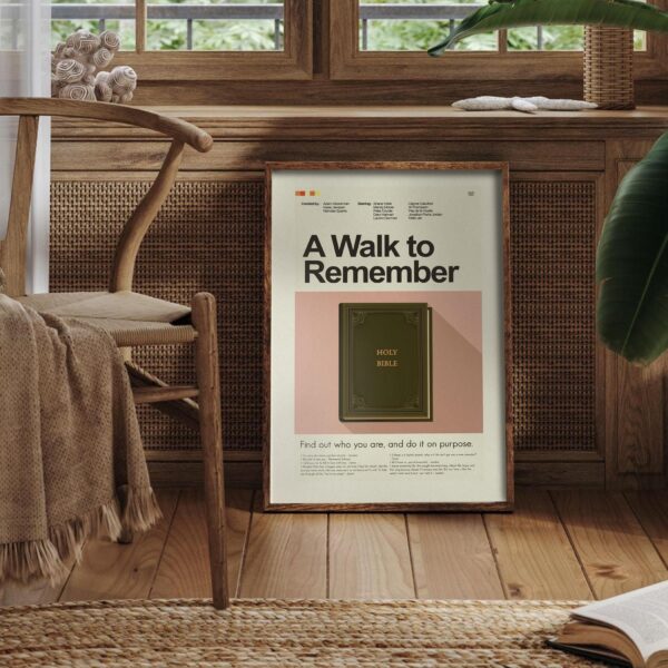 Mid-century modern style poster of A Walk to Remember movie