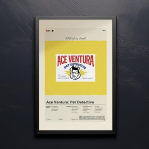 Mid-century modern Ace Ventura Pet Detective movie graphic poster