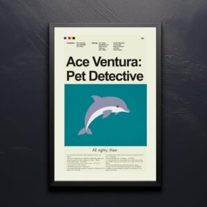 Mid-century modern Ace Ventura: Pet Detective movie graphic poster
