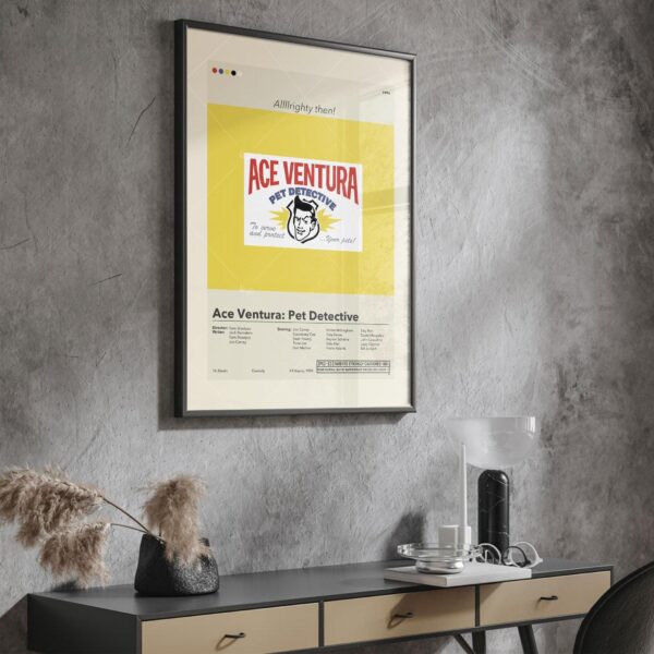 Mid-century modern Ace Ventura Pet Detective movie graphic poster
