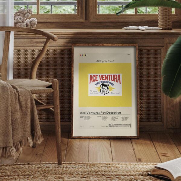 Mid-century modern Ace Ventura Pet Detective movie graphic poster