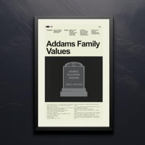 Addams Family Values mid-century modern movie poster art