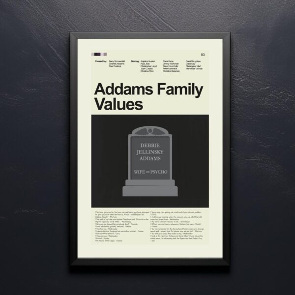 Addams Family Values mid-century modern movie poster art
