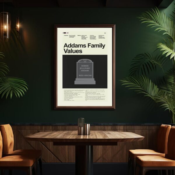 Addams Family Values mid-century modern movie poster art