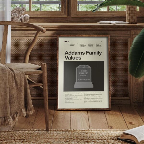 Addams Family Values mid-century modern movie poster art