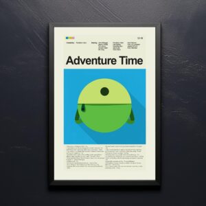 Mid-century modern Adventure Time movie poster with retro style design
