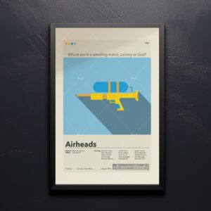 Large mid-century modern Airheads movie poster with vintage design