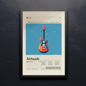 Mid-century modern Airheads movie wall art poster with vintage design