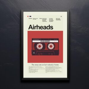 Airheads movie poster with mid-century modern wall art design