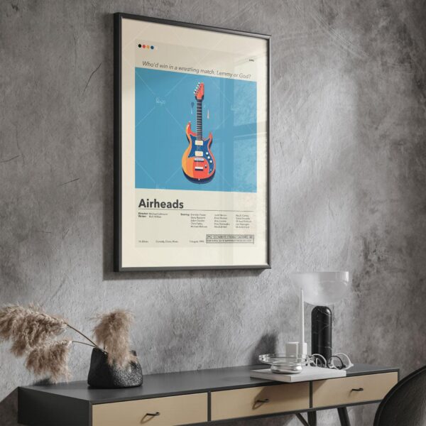 Mid-century modern Airheads movie wall art poster with vintage design