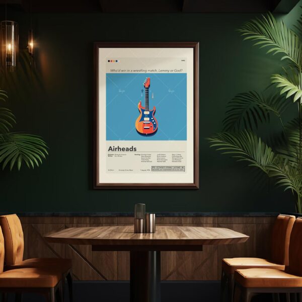 Mid-century modern Airheads movie wall art poster with vintage design