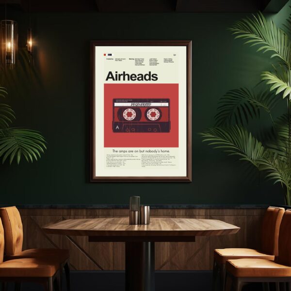 Airheads movie poster with mid-century modern wall art design