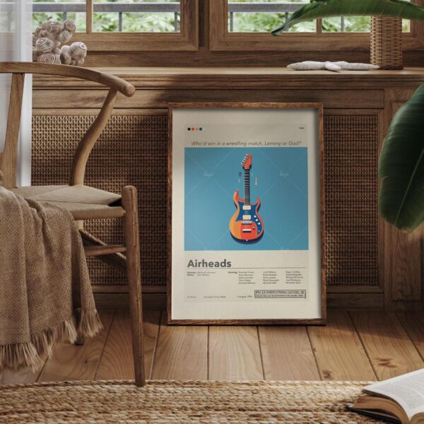 Mid-century modern Airheads movie wall art poster with vintage design