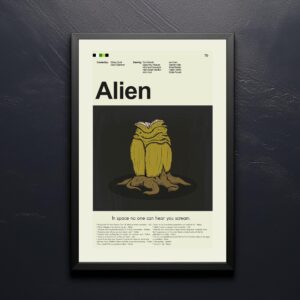 Mid-century modern Alien movie poster from mid 20th century era