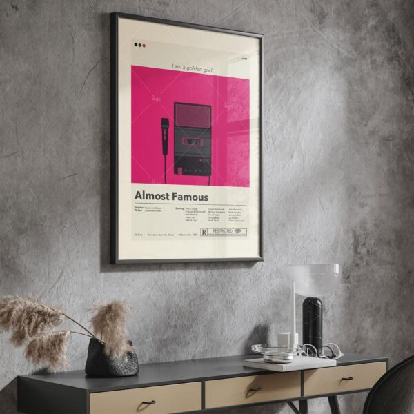 Mid-century modern Almost Famous movie poster wall art