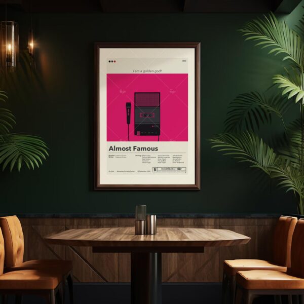 Mid-century modern Almost Famous movie poster wall art