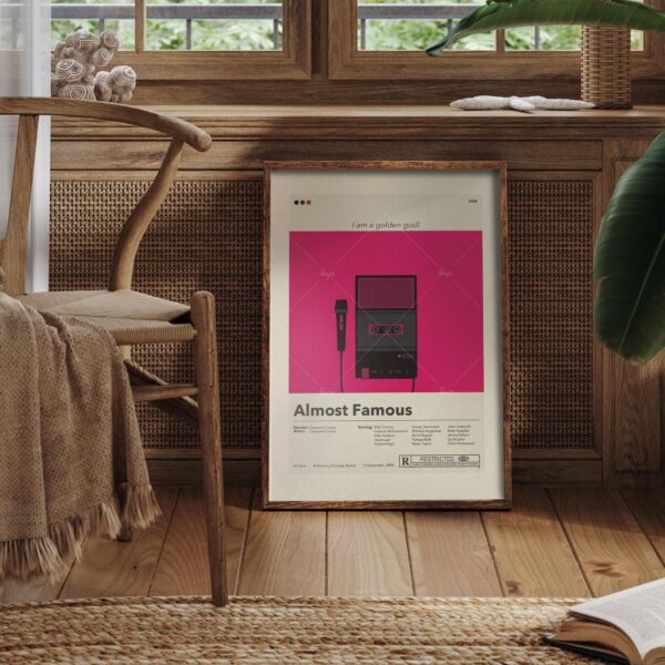 Mid-century modern Almost Famous movie poster wall art