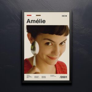 Amélie movie poster mid-century vintage print retro artwork
