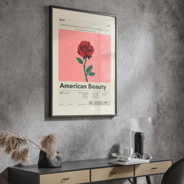 Mid-century modern American Beauty movie poster wall art