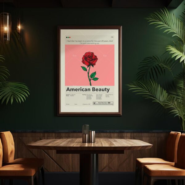 Mid-century modern American Beauty movie poster wall art