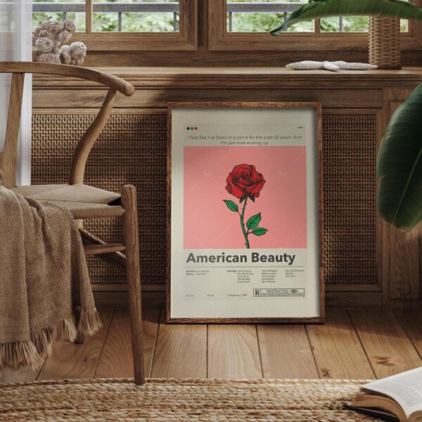 Mid-century modern American Beauty movie poster wall art