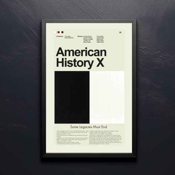 Mid-century modern poster of American History X movie artwork