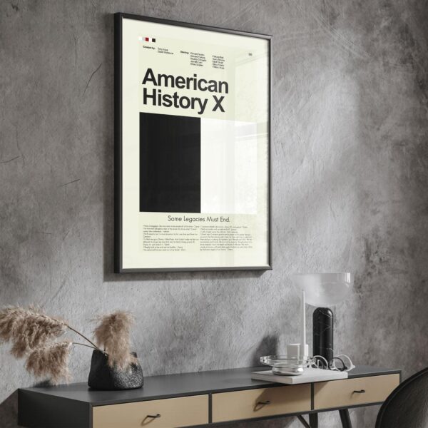 Mid-century modern poster of American History X movie artwork