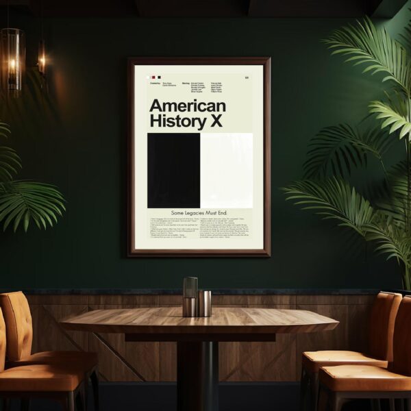 Mid-century modern poster of American History X movie artwork