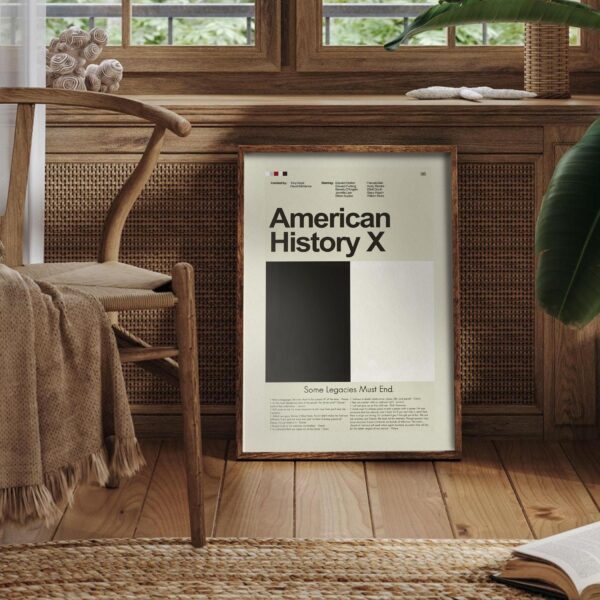 Mid-century modern poster of American History X movie artwork