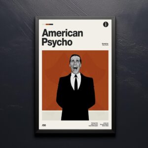 Mid-century poster of American Psycho movie art