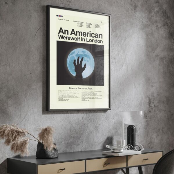 An American Werewolf in London mid-century modern movie poster