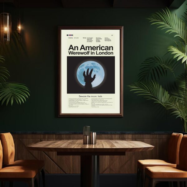 An American Werewolf in London mid-century modern movie poster
