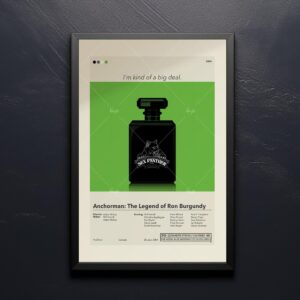 Anchorman Ron Burgundy Mid-century modern style movie poster by 20th Century Studios