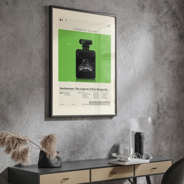 Anchorman Ron Burgundy Mid-century modern style movie poster by 20th Century Studios
