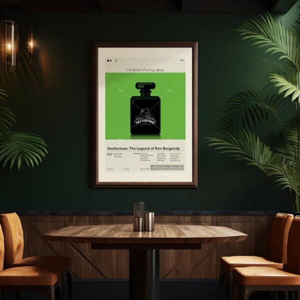 Anchorman Ron Burgundy Mid-century modern style movie poster by 20th Century Studios
