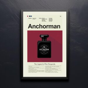 Mid-century modern style Anchorman Ron Burgundy movie poster artwork