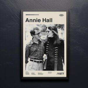 Mid-century modern graphic design poster of Annie Hall movie