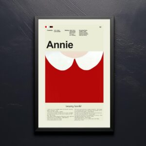 Mid-century modern Annie movie poster with graphic design elements