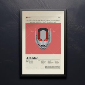 Mid-century modern vintage style Ant-Man movie poster art