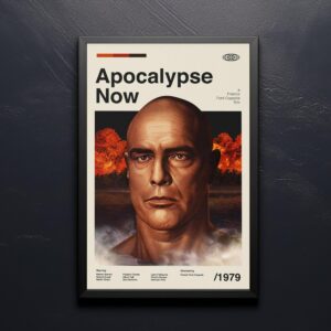 Mid-century modern style Apocalypse Now movie poster with retro furniture theme