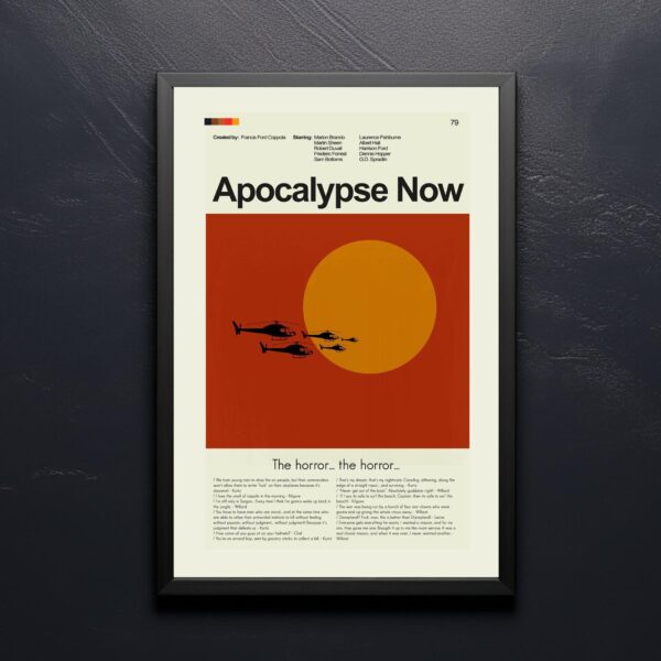 Mid-century modern style Apocalypse Now movie poster with vintage design